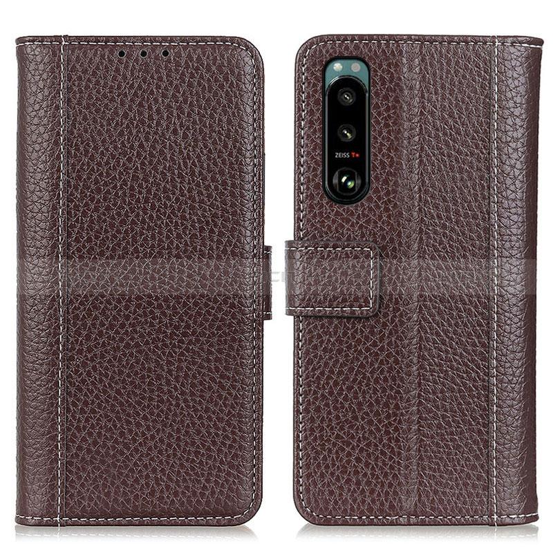 Coque Portefeuille Livre Cuir Etui Clapet M14L pour Sony Xperia 5 III SO-53B Marron Plus