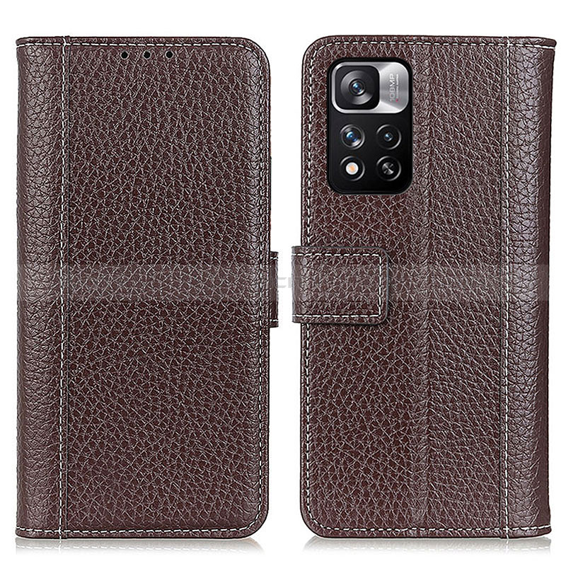 Coque Portefeuille Livre Cuir Etui Clapet M14L pour Xiaomi Mi 11i 5G (2022) Marron Plus