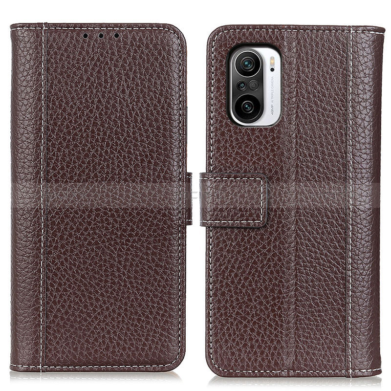 Coque Portefeuille Livre Cuir Etui Clapet M14L pour Xiaomi Poco F3 5G Marron Plus