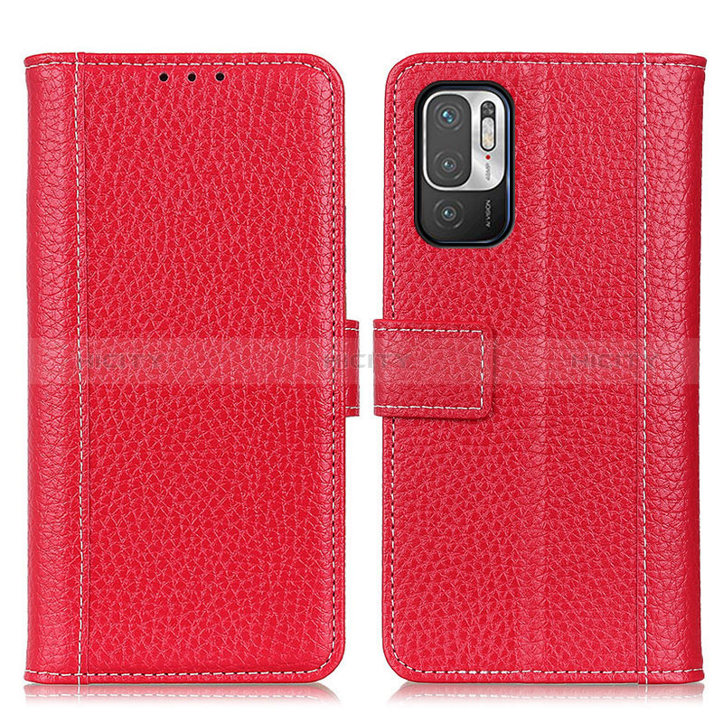 Coque Portefeuille Livre Cuir Etui Clapet M14L pour Xiaomi Redmi Note 10 5G Rouge Plus