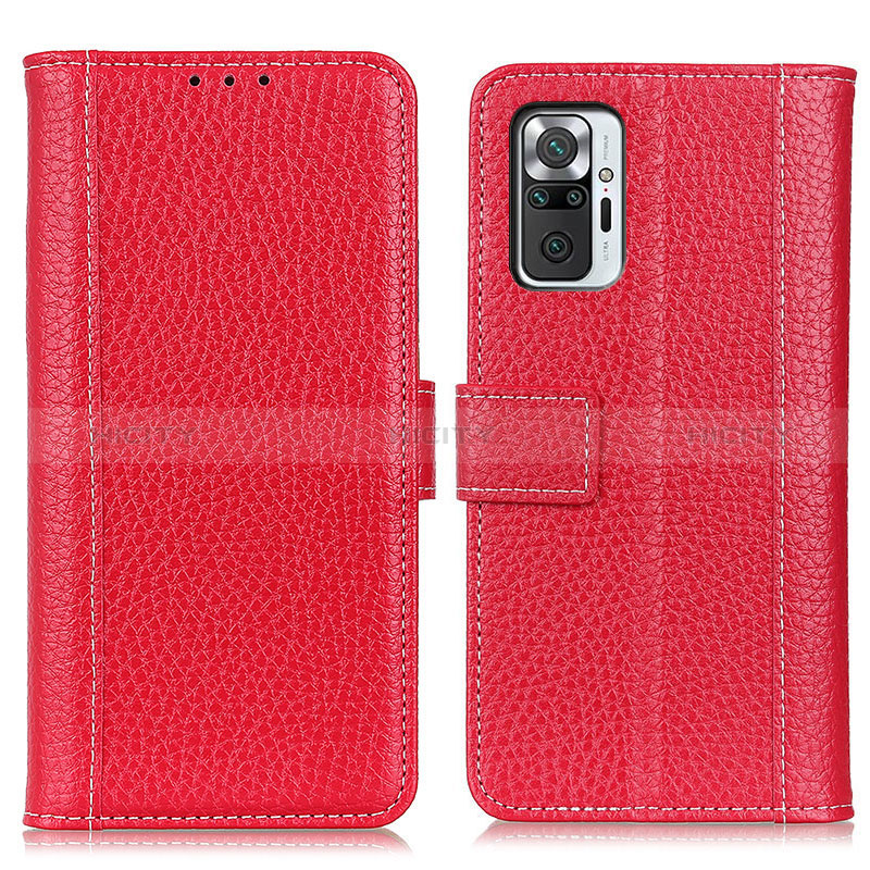 Coque Portefeuille Livre Cuir Etui Clapet M14L pour Xiaomi Redmi Note 10 Pro 4G Rouge Plus