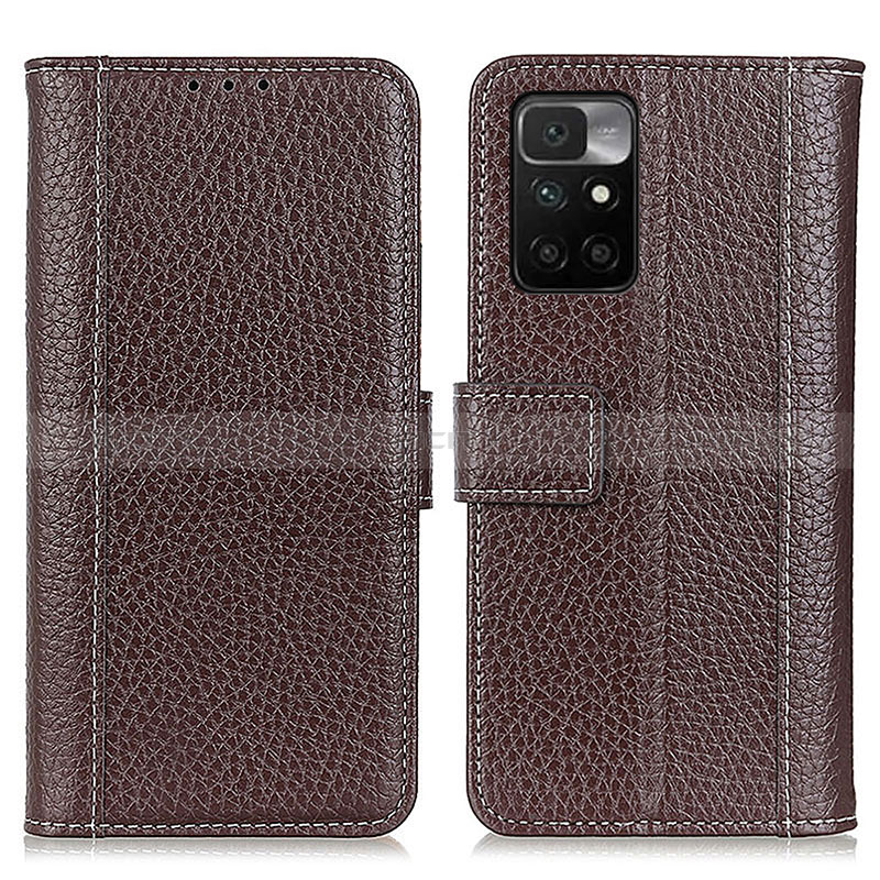 Coque Portefeuille Livre Cuir Etui Clapet M14L pour Xiaomi Redmi Note 11 4G (2021) Marron Plus