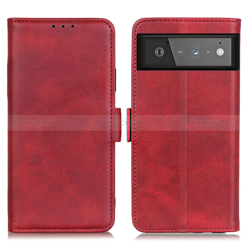 Coque Portefeuille Livre Cuir Etui Clapet M15L pour Google Pixel 6 5G Rouge Plus