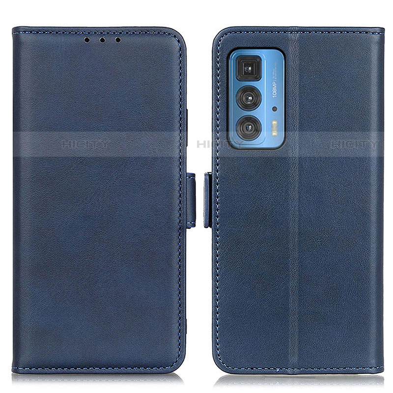 Coque Portefeuille Livre Cuir Etui Clapet M15L pour Motorola Moto Edge 20 Pro 5G Bleu Plus