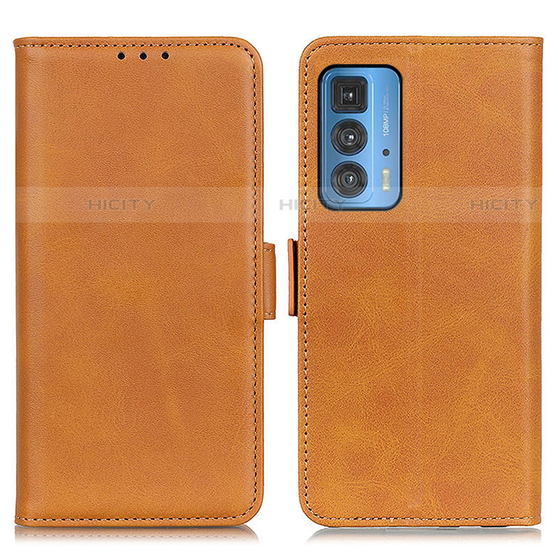 Coque Portefeuille Livre Cuir Etui Clapet M15L pour Motorola Moto Edge 20 Pro 5G Brun Clair Plus