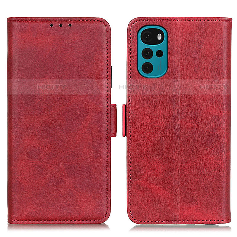 Coque Portefeuille Livre Cuir Etui Clapet M15L pour Motorola Moto G22 Rouge Plus