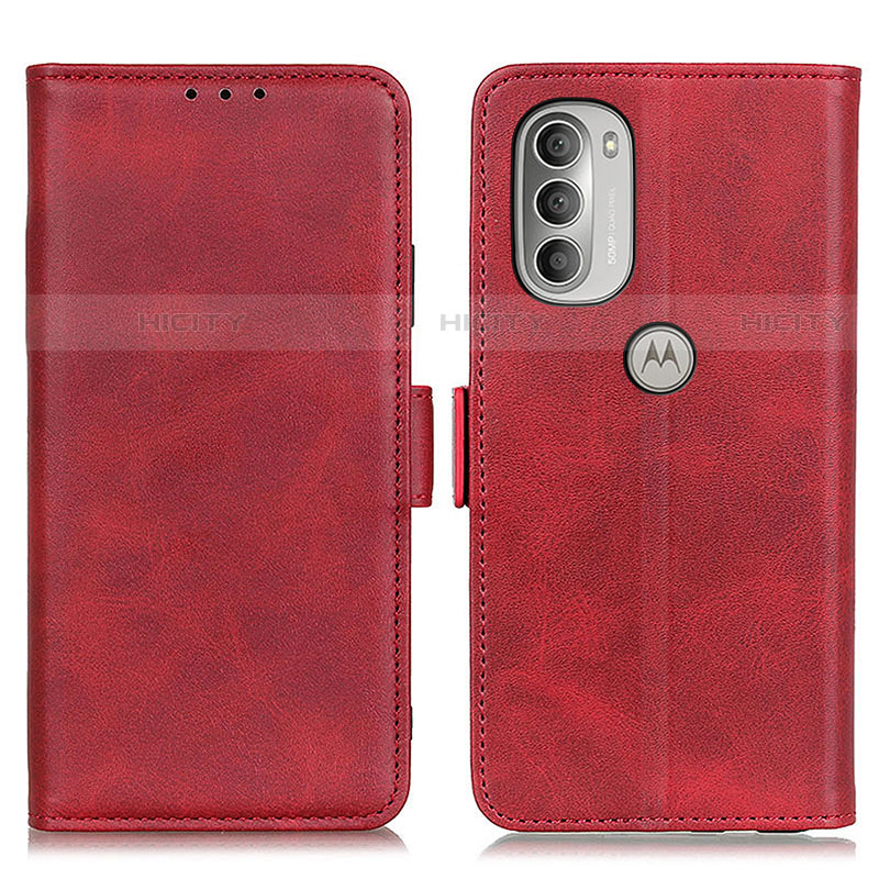 Coque Portefeuille Livre Cuir Etui Clapet M15L pour Motorola Moto G51 5G Rouge Plus