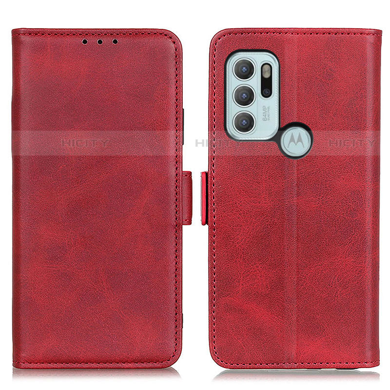 Coque Portefeuille Livre Cuir Etui Clapet M15L pour Motorola Moto G60s Rouge Plus