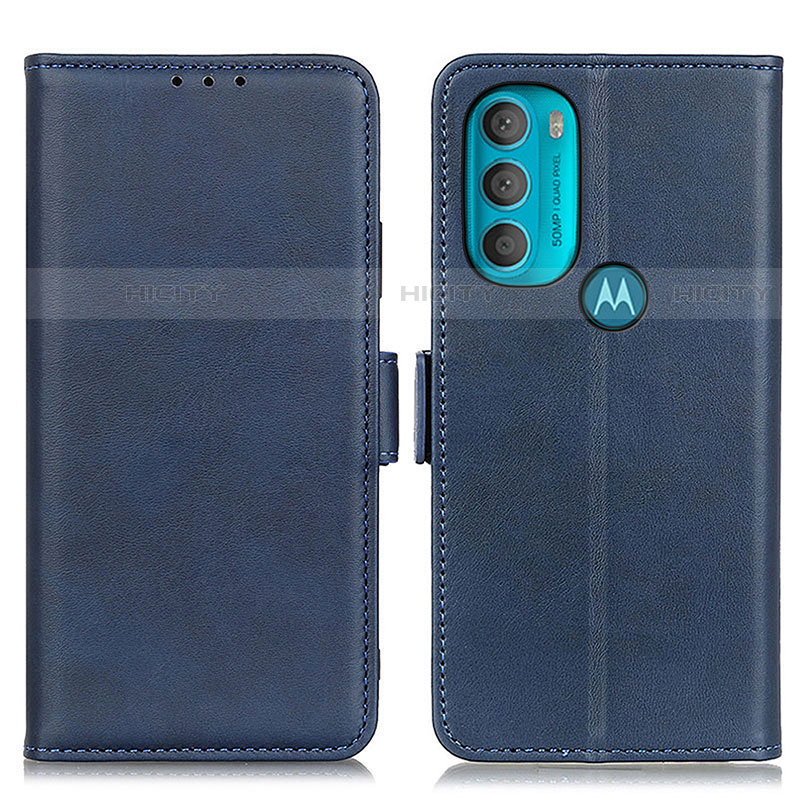 Coque Portefeuille Livre Cuir Etui Clapet M15L pour Motorola Moto G71 5G Bleu Plus