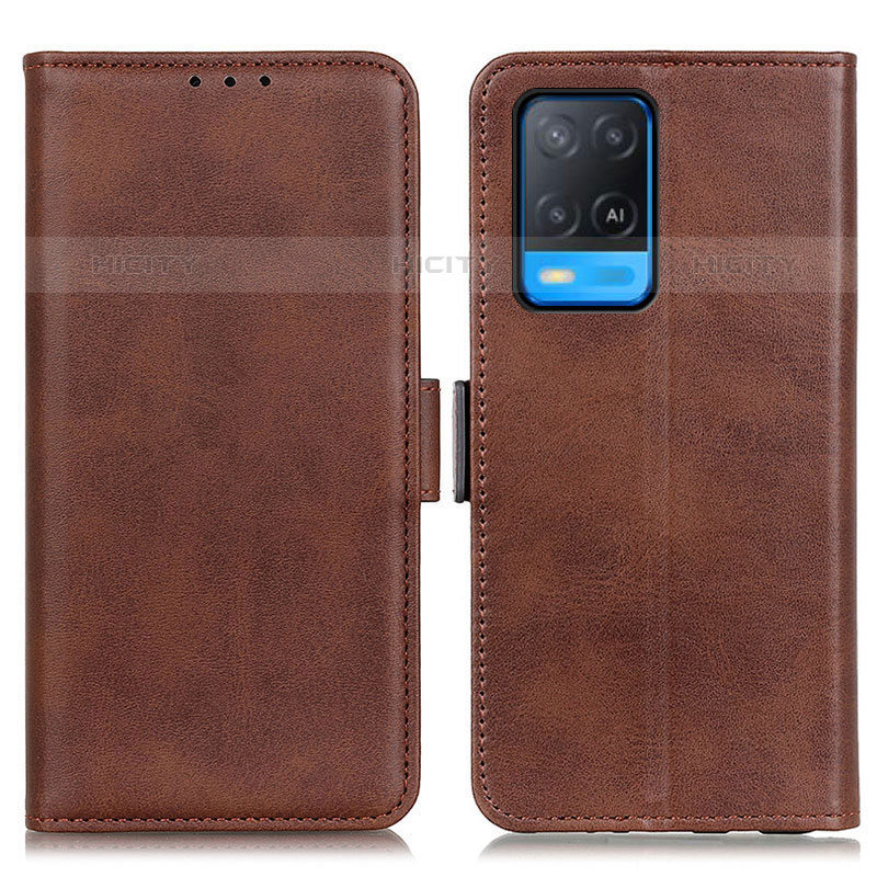 Coque Portefeuille Livre Cuir Etui Clapet M15L pour Oppo A54 4G Marron Plus