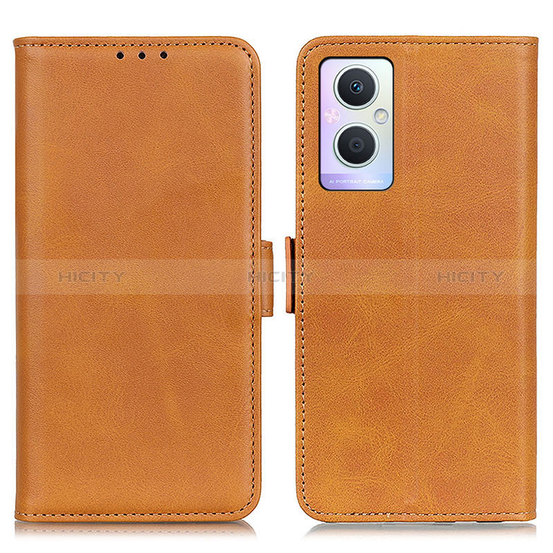 Coque Portefeuille Livre Cuir Etui Clapet M15L pour Oppo A96 5G Brun Clair Plus