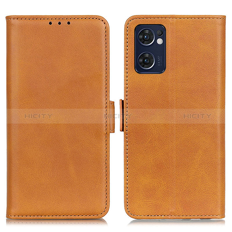 Coque Portefeuille Livre Cuir Etui Clapet M15L pour Oppo Find X5 Lite 5G Brun Clair Plus