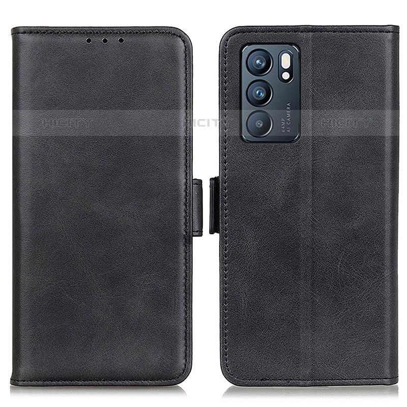 Coque Portefeuille Livre Cuir Etui Clapet M15L pour Oppo Reno6 5G Noir Plus