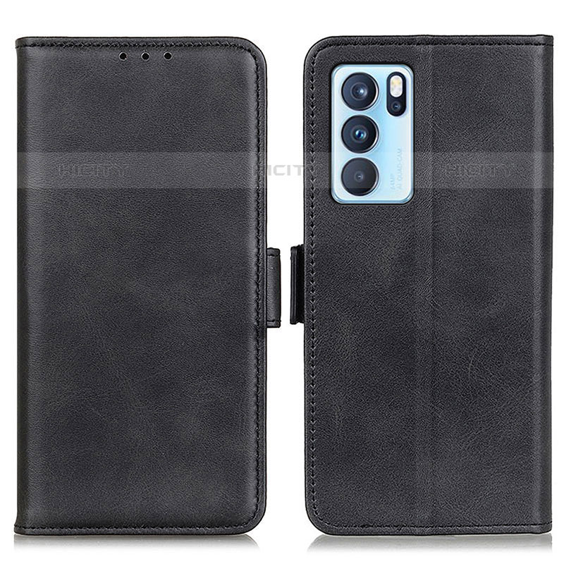 Coque Portefeuille Livre Cuir Etui Clapet M15L pour Oppo Reno6 Pro 5G India Noir Plus