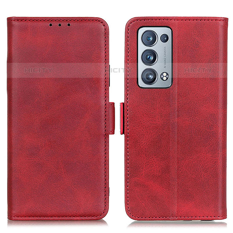 Coque Portefeuille Livre Cuir Etui Clapet M15L pour Oppo Reno6 Pro 5G Rouge Plus