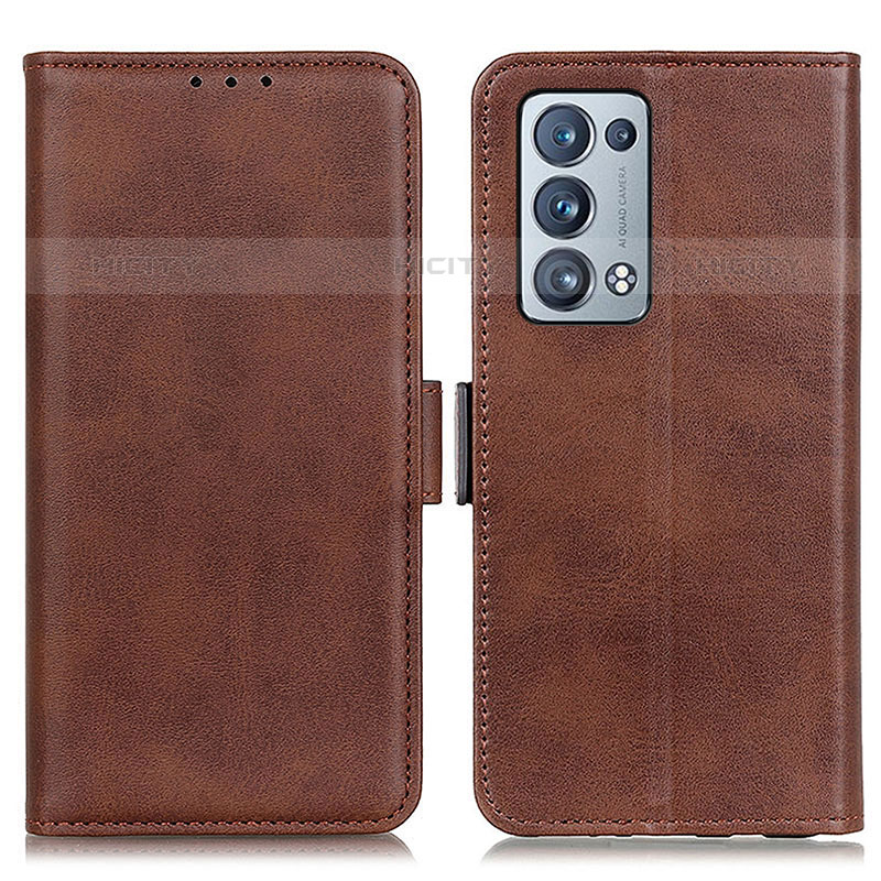 Coque Portefeuille Livre Cuir Etui Clapet M15L pour Oppo Reno6 Pro+ Plus 5G Marron Plus