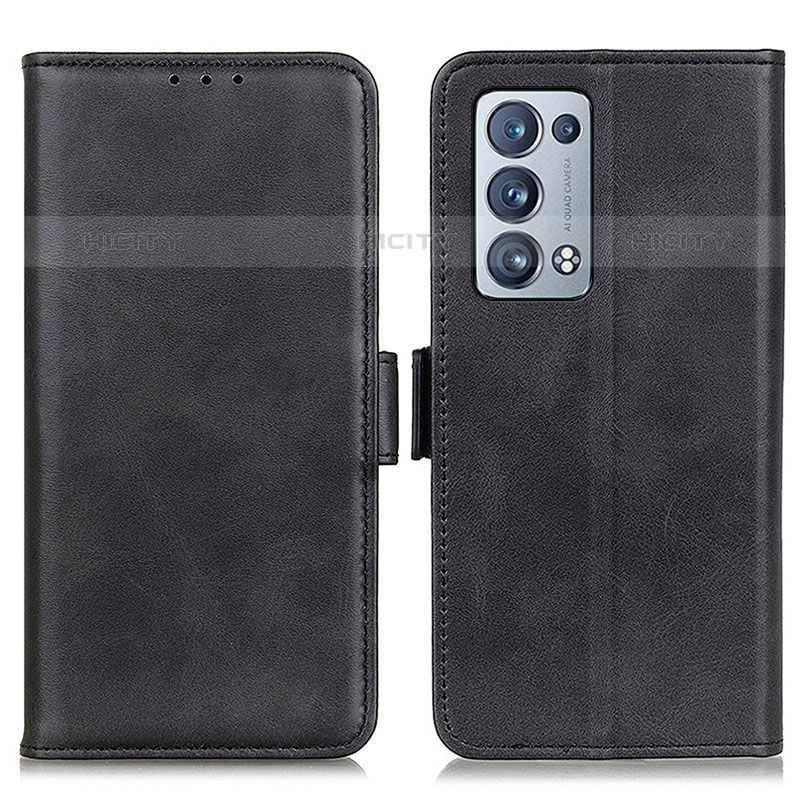 Coque Portefeuille Livre Cuir Etui Clapet M15L pour Oppo Reno6 Pro+ Plus 5G Noir Plus