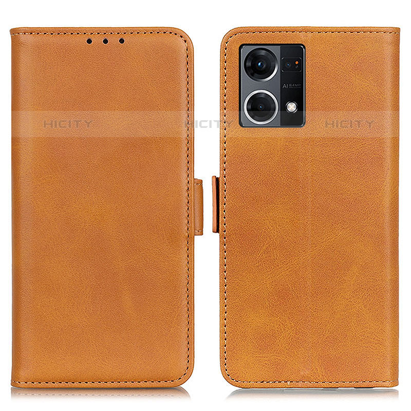 Coque Portefeuille Livre Cuir Etui Clapet M15L pour Oppo Reno8 4G Brun Clair Plus