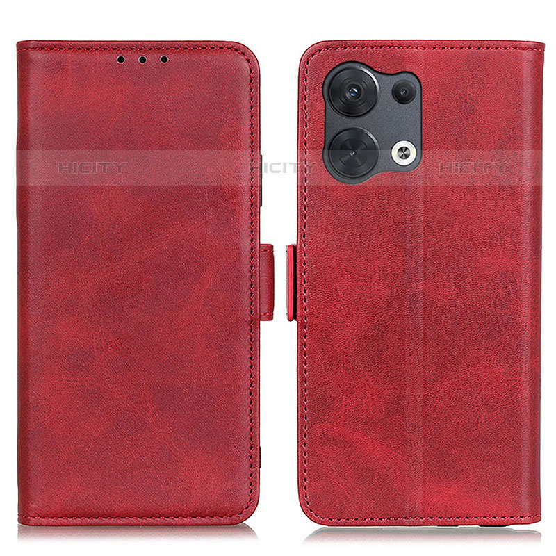 Coque Portefeuille Livre Cuir Etui Clapet M15L pour Oppo Reno9 5G Rouge Plus