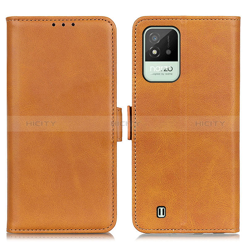 Coque Portefeuille Livre Cuir Etui Clapet M15L pour Realme C11 (2021) Brun Clair Plus