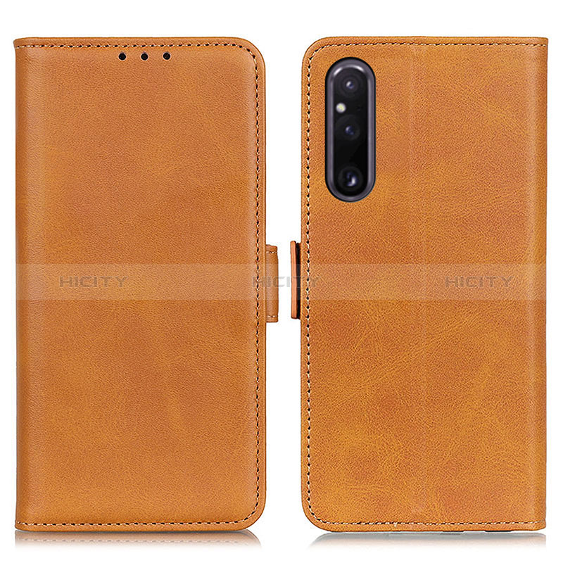 Coque Portefeuille Livre Cuir Etui Clapet M15L pour Sony Xperia 1 V Brun Clair Plus