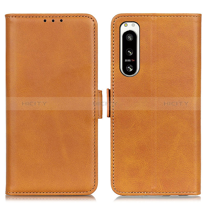 Coque Portefeuille Livre Cuir Etui Clapet M15L pour Sony Xperia 5 IV Brun Clair Plus