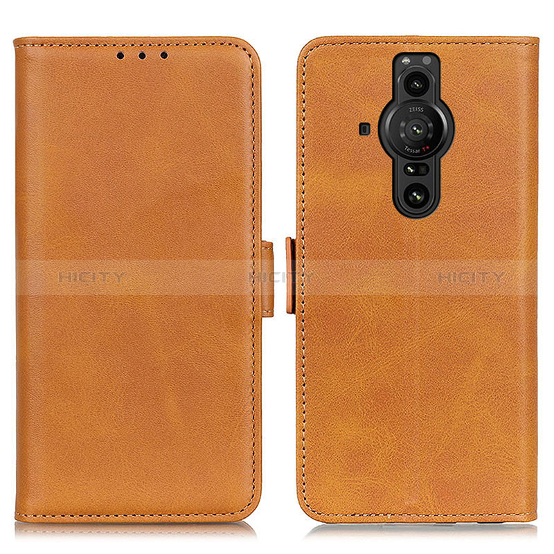 Coque Portefeuille Livre Cuir Etui Clapet M15L pour Sony Xperia PRO-I Brun Clair Plus