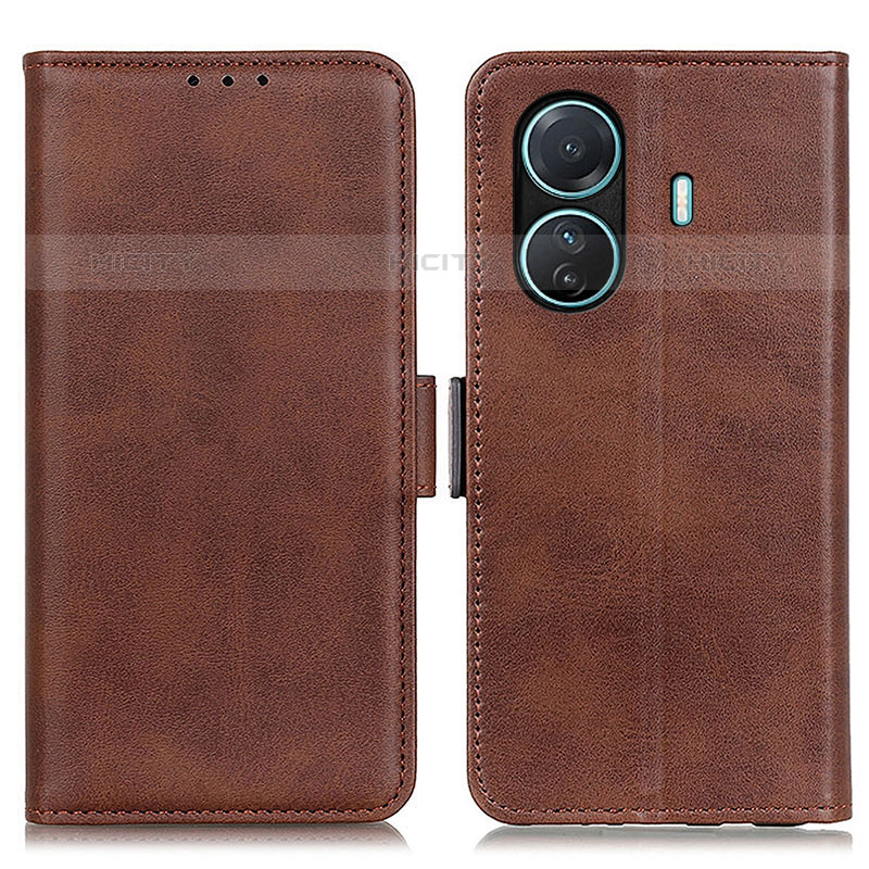 Coque Portefeuille Livre Cuir Etui Clapet M15L pour Vivo iQOO Z6 Pro 5G Marron Plus