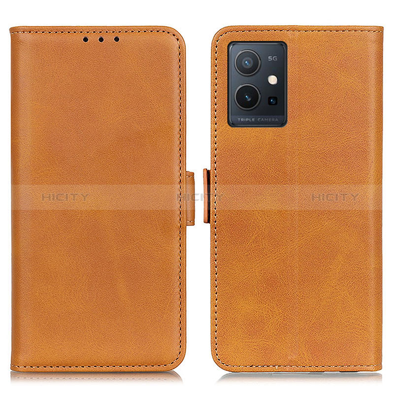 Coque Portefeuille Livre Cuir Etui Clapet M15L pour Vivo Y55s 5G Brun Clair Plus