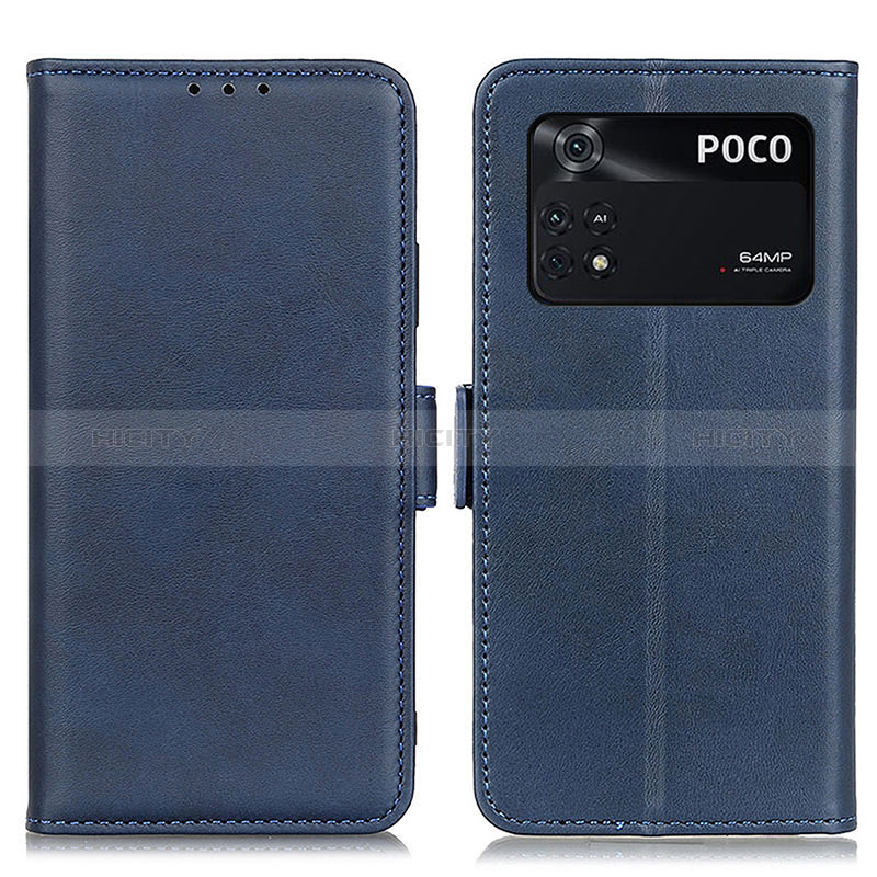 Coque Portefeuille Livre Cuir Etui Clapet M15L pour Xiaomi Poco M4 Pro 4G Bleu Plus