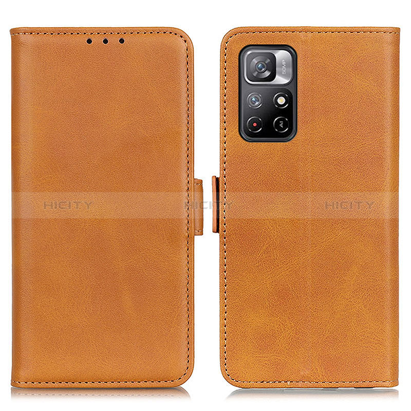 Coque Portefeuille Livre Cuir Etui Clapet M15L pour Xiaomi Redmi Note 11 5G Brun Clair Plus