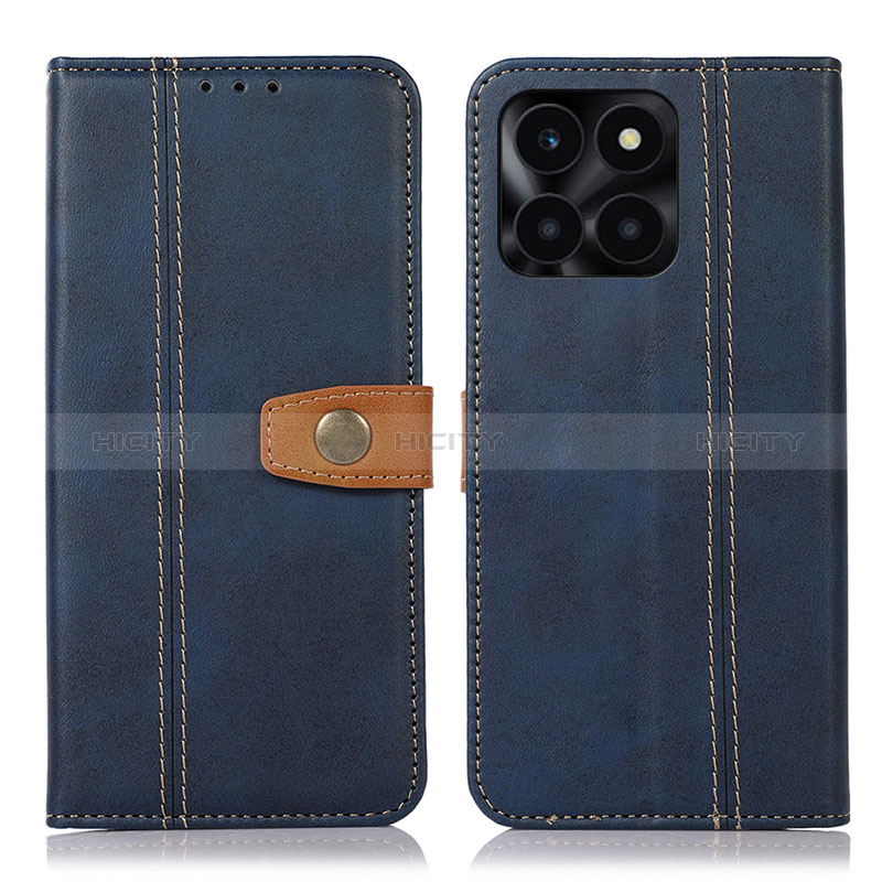 Coque Portefeuille Livre Cuir Etui Clapet M16L pour Huawei Honor X6a Bleu Plus