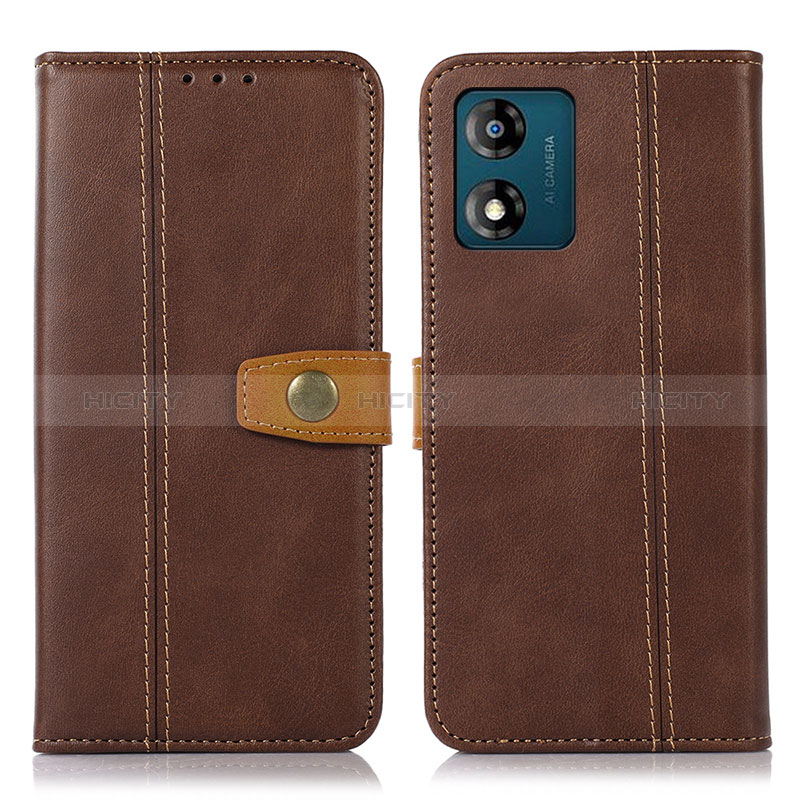 Coque Portefeuille Livre Cuir Etui Clapet M16L pour Motorola Moto E13 Marron Plus