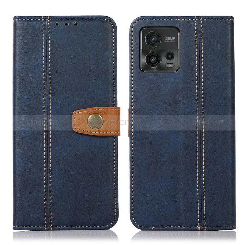 Coque Portefeuille Livre Cuir Etui Clapet M16L pour Motorola Moto G72 Bleu Plus