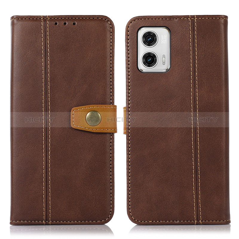 Coque Portefeuille Livre Cuir Etui Clapet M16L pour Motorola Moto G73 5G Marron Plus