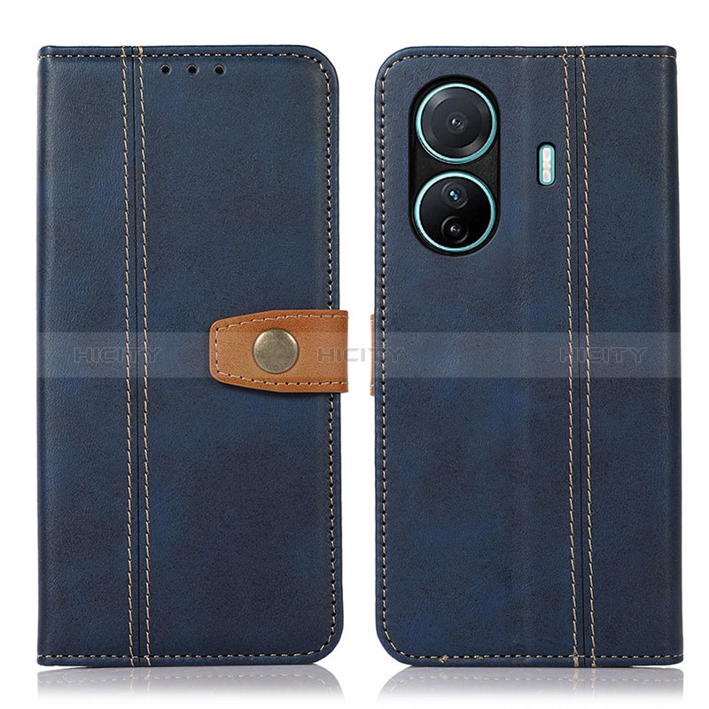 Coque Portefeuille Livre Cuir Etui Clapet M16L pour Vivo T1 5G Bleu Plus