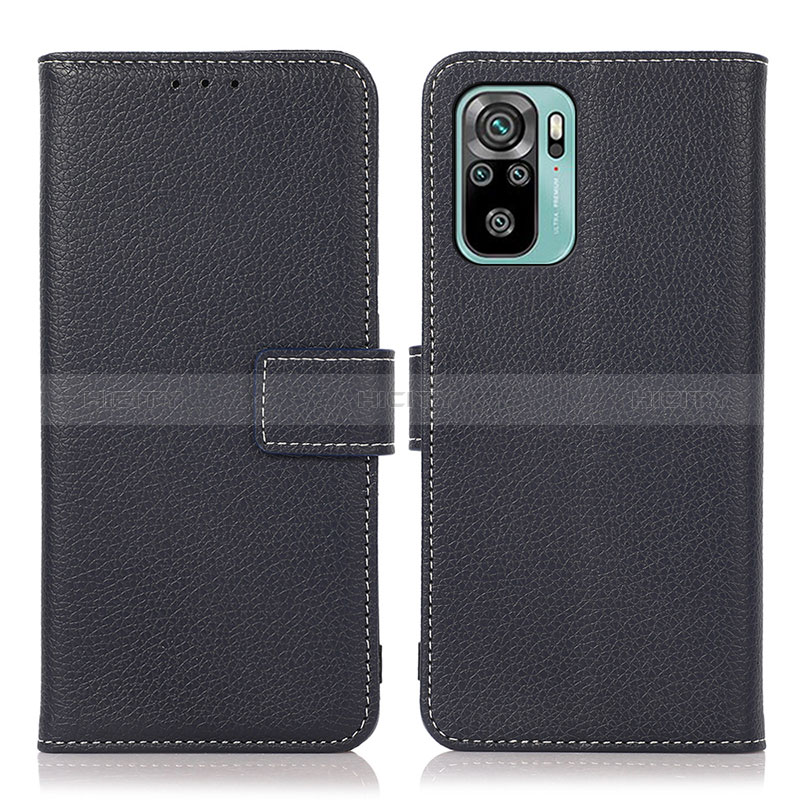 Coque Portefeuille Livre Cuir Etui Clapet M16L pour Xiaomi Redmi Note 10 4G Bleu Plus