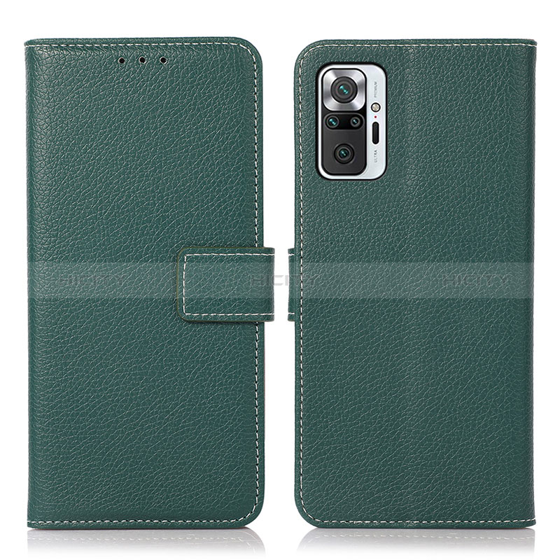 Coque Portefeuille Livre Cuir Etui Clapet M16L pour Xiaomi Redmi Note 10 Pro 4G Vert Plus