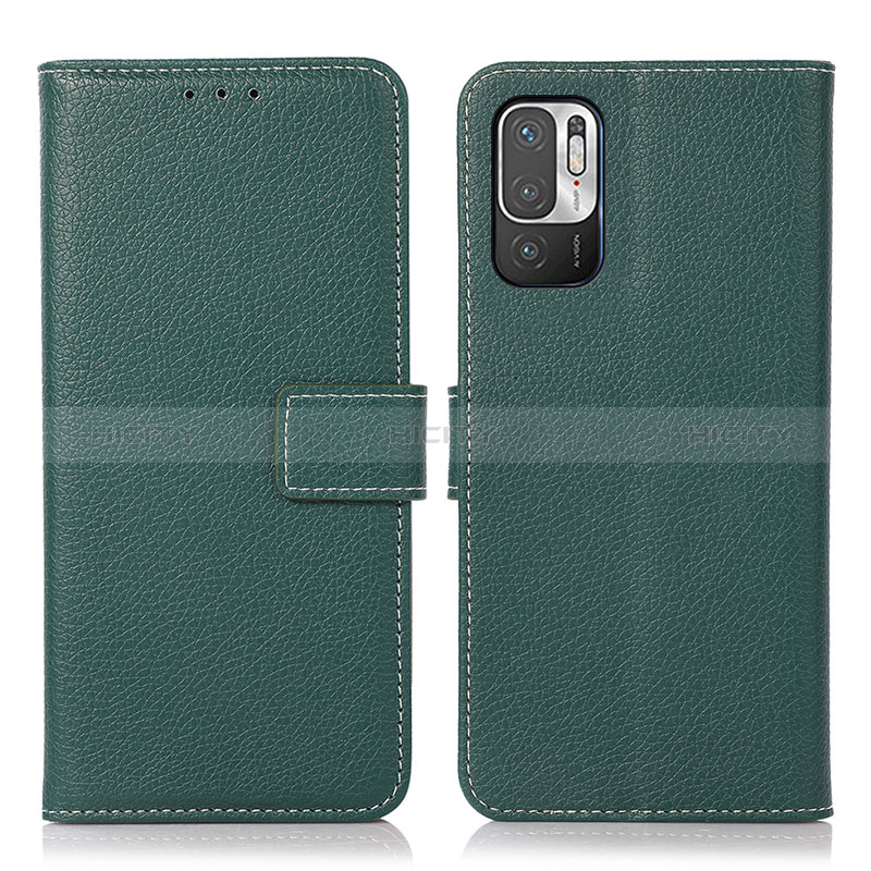 Coque Portefeuille Livre Cuir Etui Clapet M16L pour Xiaomi Redmi Note 10T 5G Vert Plus