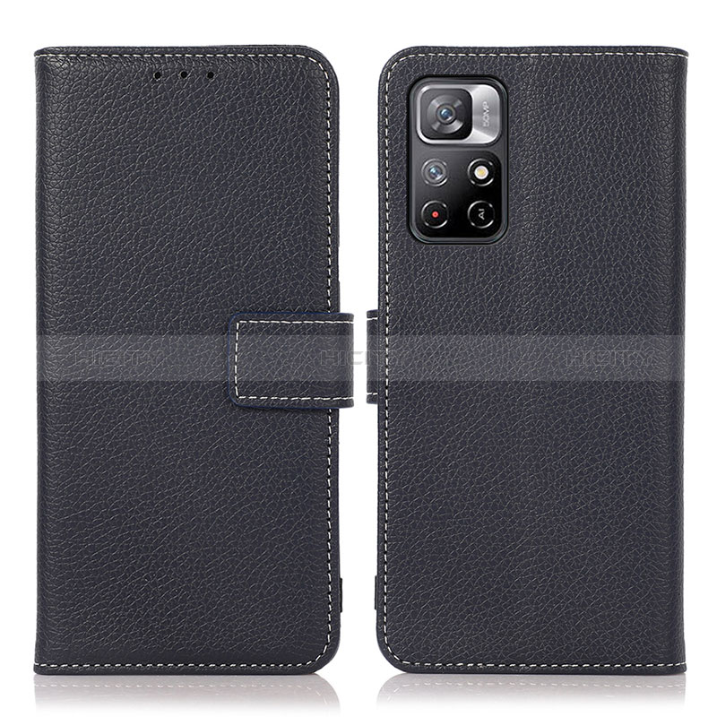 Coque Portefeuille Livre Cuir Etui Clapet M16L pour Xiaomi Redmi Note 11 5G Bleu Plus