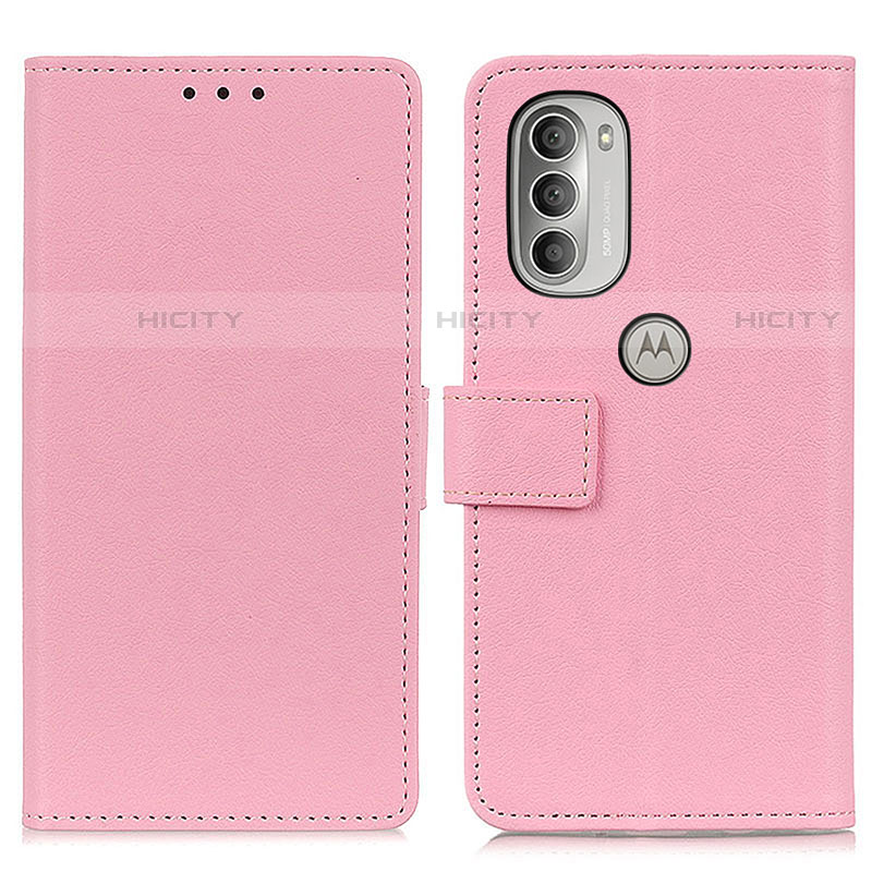 Coque Portefeuille Livre Cuir Etui Clapet M18L pour Motorola Moto G51 5G Rose Plus