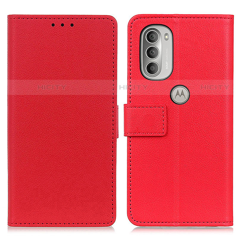 Coque Portefeuille Livre Cuir Etui Clapet M18L pour Motorola Moto G51 5G Rouge Plus