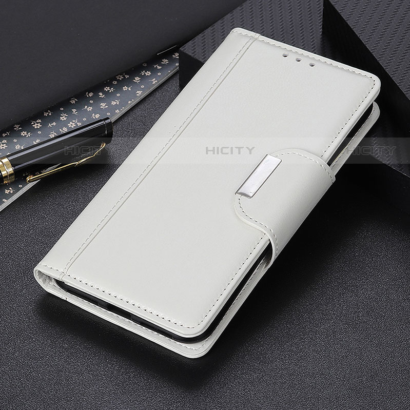 Coque Portefeuille Livre Cuir Etui Clapet M22L pour Samsung Galaxy S21 Plus 5G Blanc Plus