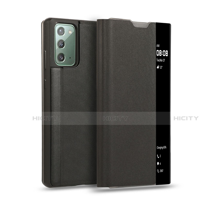 Coque Portefeuille Livre Cuir Etui Clapet N01 pour Samsung Galaxy Note 20 5G Noir Plus