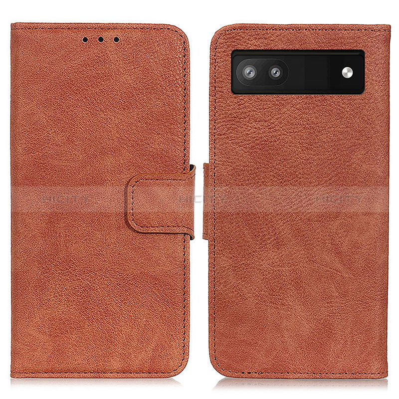 Coque Portefeuille Livre Cuir Etui Clapet N01P pour Google Pixel 7a 5G Marron Plus