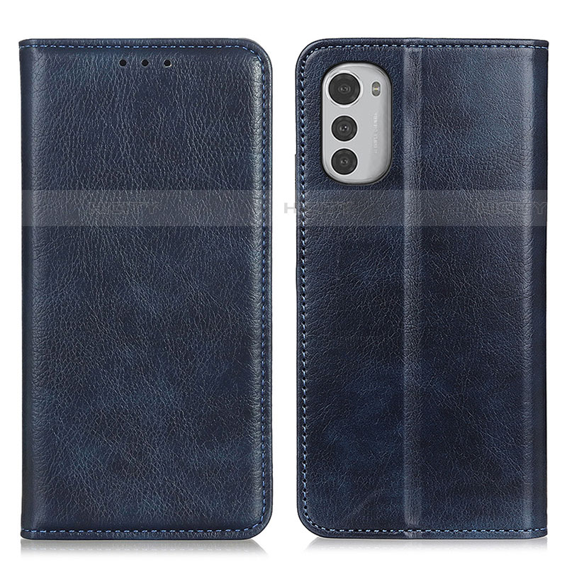 Coque Portefeuille Livre Cuir Etui Clapet N01P pour Motorola Moto E32s Bleu Plus