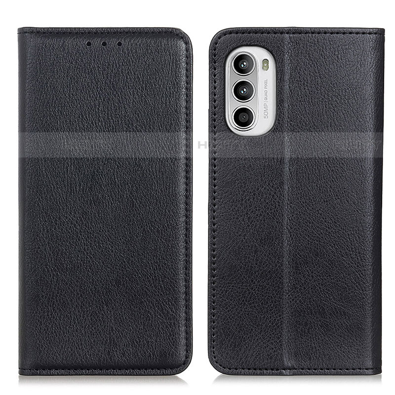 Coque Portefeuille Livre Cuir Etui Clapet N01P pour Motorola Moto Edge (2022) 5G Noir Plus