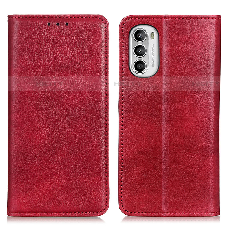 Coque Portefeuille Livre Cuir Etui Clapet N01P pour Motorola Moto Edge (2022) 5G Rouge Plus