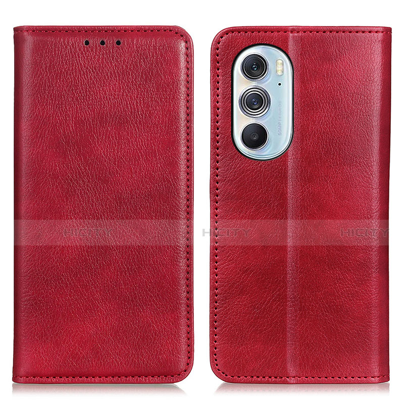 Coque Portefeuille Livre Cuir Etui Clapet N01P pour Motorola Moto Edge 30 Pro 5G Rouge Plus