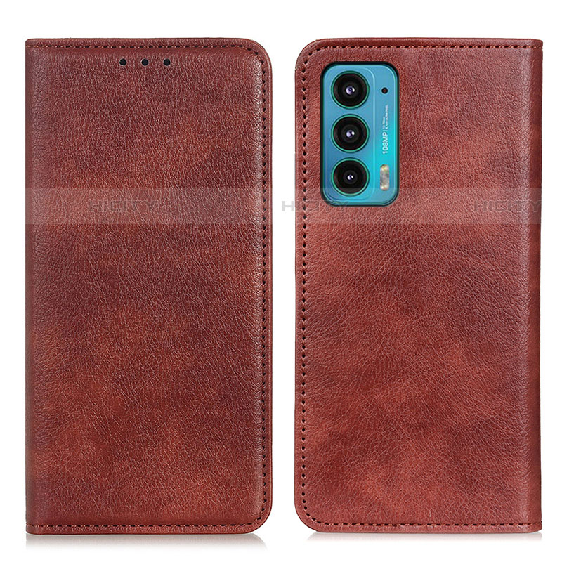 Coque Portefeuille Livre Cuir Etui Clapet N01P pour Motorola Moto Edge Lite 5G Marron Plus